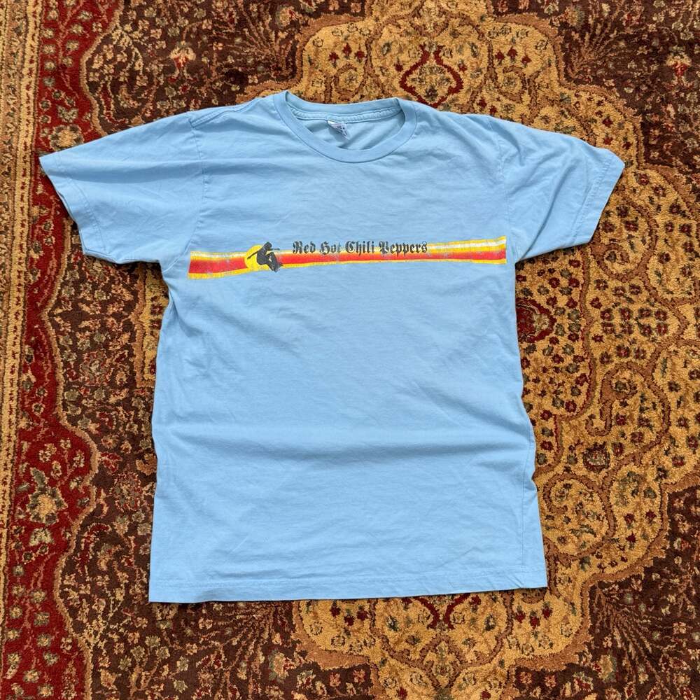 2002 Red Hot Chili Peppers Powder Blue Graphic T-Shirt